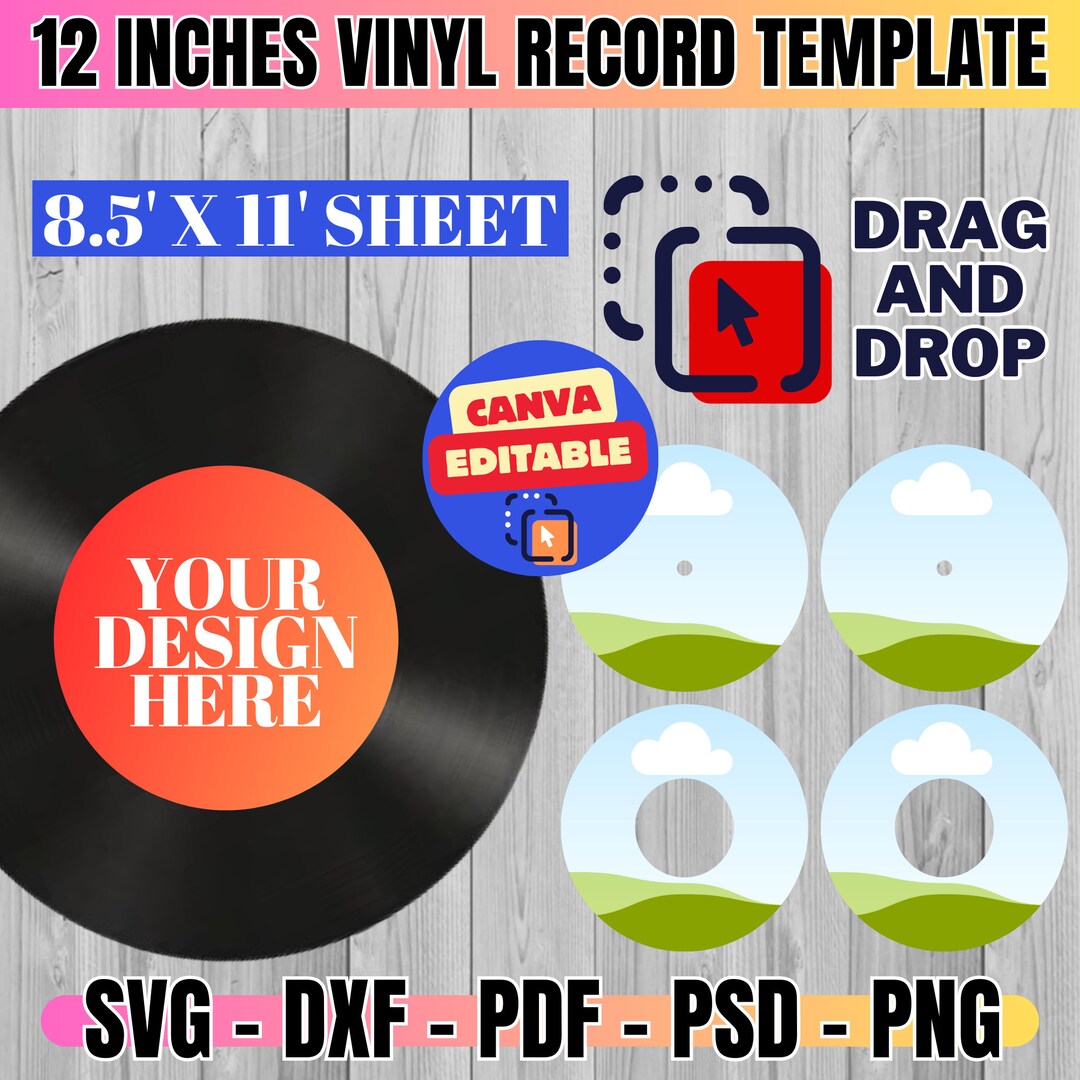12 Inches Vinyl Record Template, Vinyl Record Label Template, Record 12 Inches Vinyl Record Template, Vinyl Record Label Template, Record