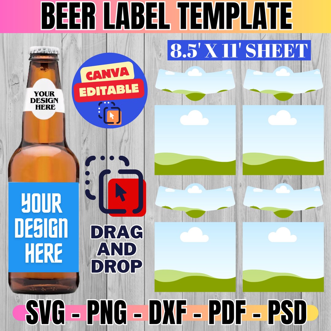 Beer Label Template, Beer Label Svg, Bottle Beer Neck Label Template ...