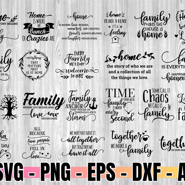 Family quotes bundle, Quote Sign svg, family Quote png, Farmhouse Family Wall Sign, Home Sweet Home svg, Farmhouse Décor Home Svg