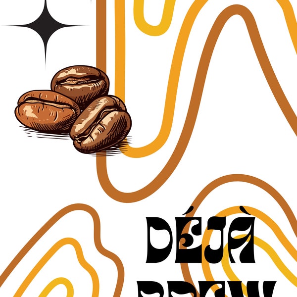 Digital coffee wall art (Déjà Brew)