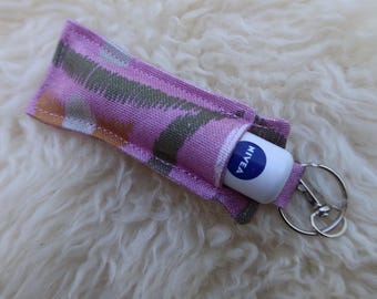 Fabric Lip Balm Holder Keychain | Lipstick Pouch for Bag, Keys