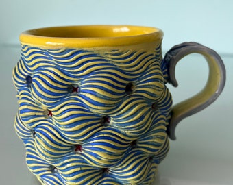 Blue and Yellow Wave Cup