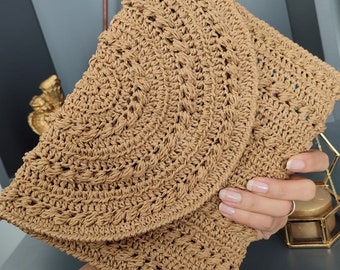 Women's Straw Handmade Knitted  Clutch Bag /Fashion Casual Tote Women's Straw Bag/ Gifts for Mother's day/Gifts for Her