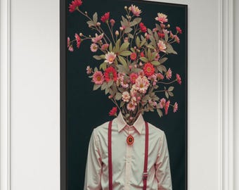 Flower picture | printable wall art | DIGITAL DOWNLOAD | Flower Head | African portrait | Black art print | flowers | hair flowers | flower