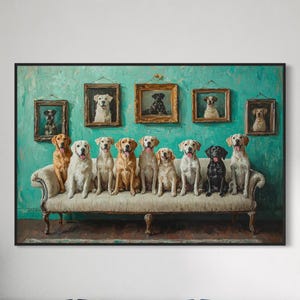 The Dog Family Portrait - Fine Art Print, Giclée, Giclée-Druck, Originalkunst, wunderliche Kunst, Die hübsche Pinselkunst, Hundekunst, Tierkunst