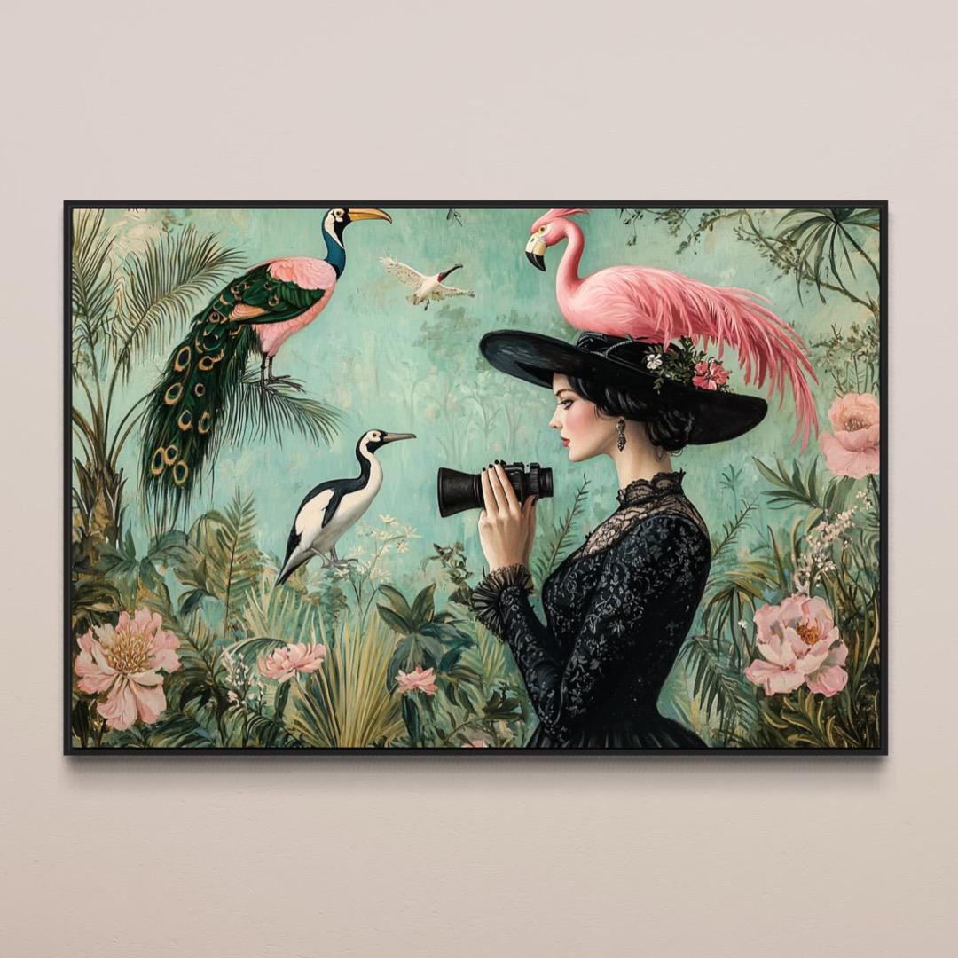 Birds Song - Fine Art Print, Giclée, Giclée Print, Original Art, Whimsical Art, The Pretty Brush Art, Bird Art, Dog Art, Animal Art