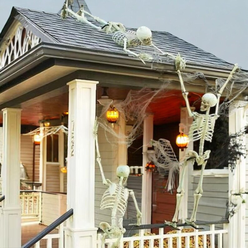 Columns Example Skeleton House Movable Skeleton Skull Decor Halloween Horror Props Perfect for Parties ...