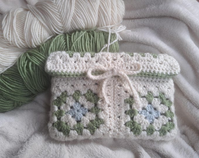 Granny Square Crochet Book Cover Coquette Etsy