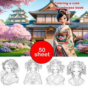 beautiful japan Coloring Book for Kids : - Kids Coloring Pages, Easy to Color, Fun Kids Activity, Printable, Digital Download