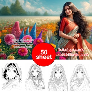 20 adult coloring pages,beautiful india Coloring Book for Kids :Kids Coloring Pages, Easy to Color, Printable,Digital Download