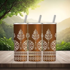 Tumbler Wrapped Indian,ikat,Thai,Skinny Tumbler 20oz,Sublimation Design PNG,Instant Digital Only,Direct Design Tumbler Template