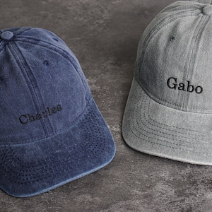 Gorra de camión lavada vintage, gorra bordada, gorra con iniciales, gorra con letras personalizadas, gorra de béisbol personalizada, gorra de hombre, regalo para ella, gorra de papá