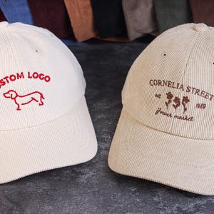 Customized personalized embroidered text/logo hat - Corduroy handmade baseball cap for men and women - Corduroy warm soft topduckbillcapgift