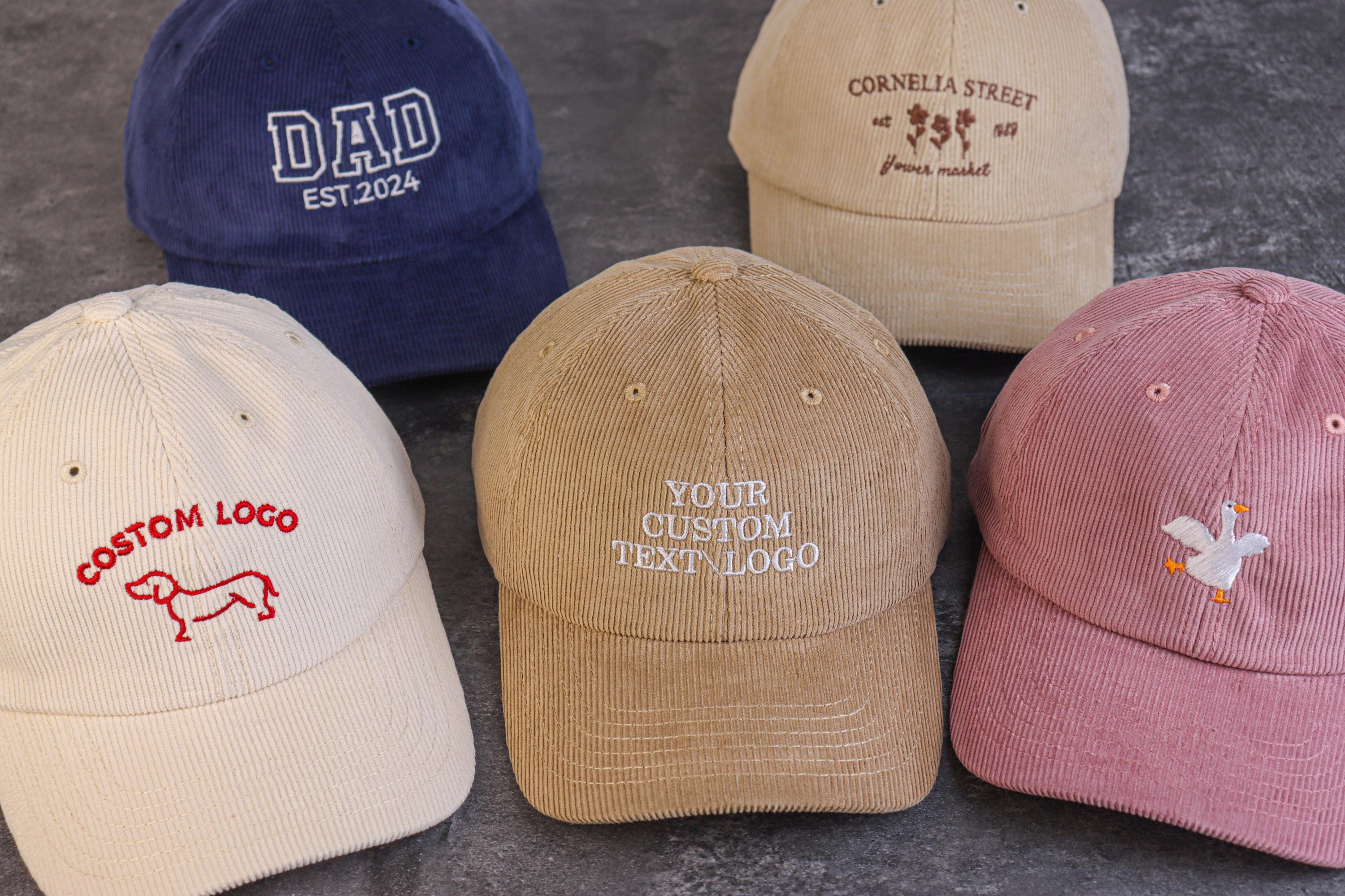 Customized personalized embroidered text/logo hat - Corduroy handmade baseball cap for men and women - Corduroy warm soft topduckbillcapgift