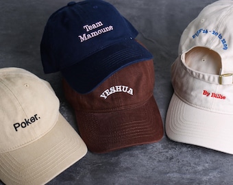 Embroidered Hat Personalized Dad Hat Embroidered Logo Baseball Hat Single Hat Customized Hat Party Hat Neutral Baseball Hat