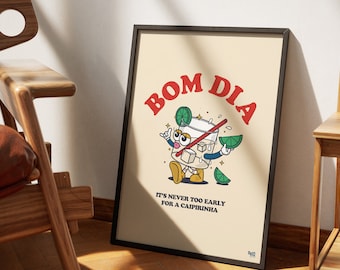 Bom Dia Caipirinha – Original Wall Art, Illustration Poster Print