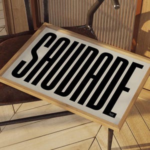 Saudade – Arte mural portugués original, impresión de póster tipográfico