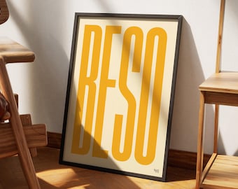 Beso – Original Wall Art, Spanish Typography Poster Print