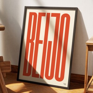 Beijo – Arte mural original de Lisboa, impresión de póster tipográfico