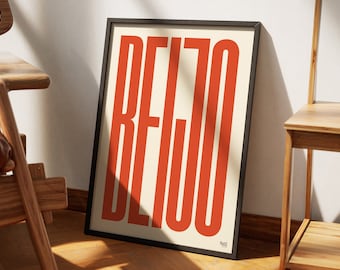Beijo – Original Lisbon Wall Art, Typography Poster Print