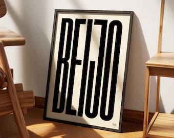 Beijo – Original Lisbon Wall Art, Typography Poster Print