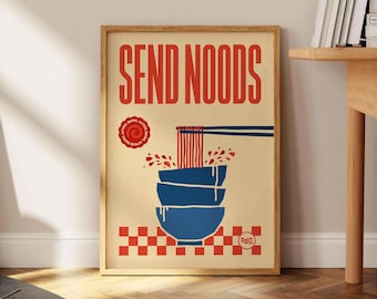 Send Noods – Original Wall Art, Illustration Poster Print