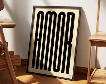 Amor – Original Wall Art, Typography Poster Print