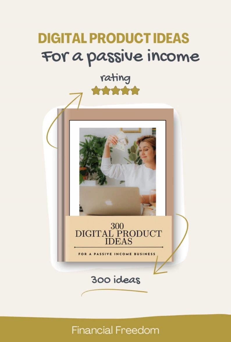 300 Digital Products Ideas That Sell For Passive Income / Best Seller Ideas List To Sell For Small Business / Etsy Sellers Guide / Get Paid image 1