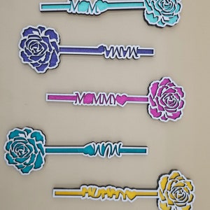 Rosas con nombre Mamá, Regalo del Día de la Madre, regalo de cumpleaños para mamá mamá, mamá, mami, momia, personalizable individualmente, svg, ai, dxf, lbrn, XTool, pdf