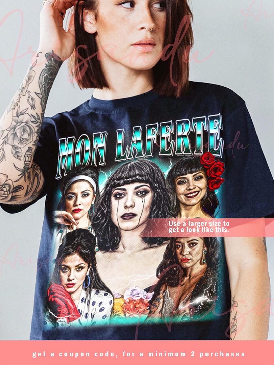 T-shirt Mon Laferte Homme Taille S, Tournée US 2021 - Occasion Bon état Avec Traces D'usure, Graphique
