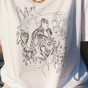 Handgezeichnetes Gesichter T-Shirt sarkastisches Zitat für Frauen Bella und Canvas T-Shirt Indie Grafik