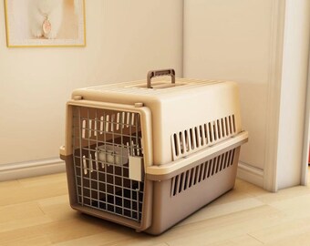 Pet air box portable cage for cats and dogs to go out by Air China consignment car strong dog cage cat cage