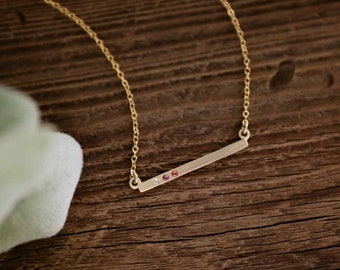 Cross Bar Birthstone Necklace Available in Multiple Metals Meaningful Jewelry by Lisa Leonard Designs