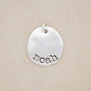 Sterling Silver Petite Mother&#39;s Charm – Hand-Molded Round Nameplate Charm, Personalized Keepsake Add-On Pendant by Lisa Leonard Designs