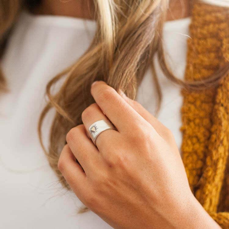 Bursting Heart Sterling Silver Ring With 10K Gold Heart Accent by Lisa ...
