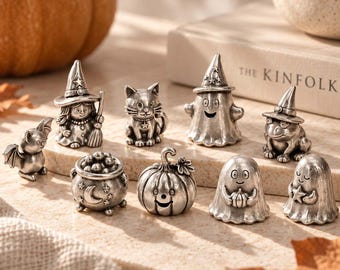 Spooky Little Loves Trio Bundle Pewter Halloween Figurines Set Collectible Autumn Decor Cute Spooky Gift Home Accent by Lisa Leonard Designs