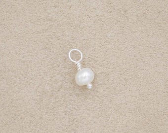 4mm Freshwater Pearl in Sterling Silver Jump Ring Charm Jewelry by Lisa Leonard Designs