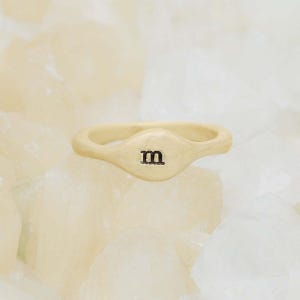 14K Gelbgold Benutzerdefinierte Initial Ring, personalisierte Schmuck Ringe für Frauen Minimalist Brief stapelbar Ring Geschenk für sie