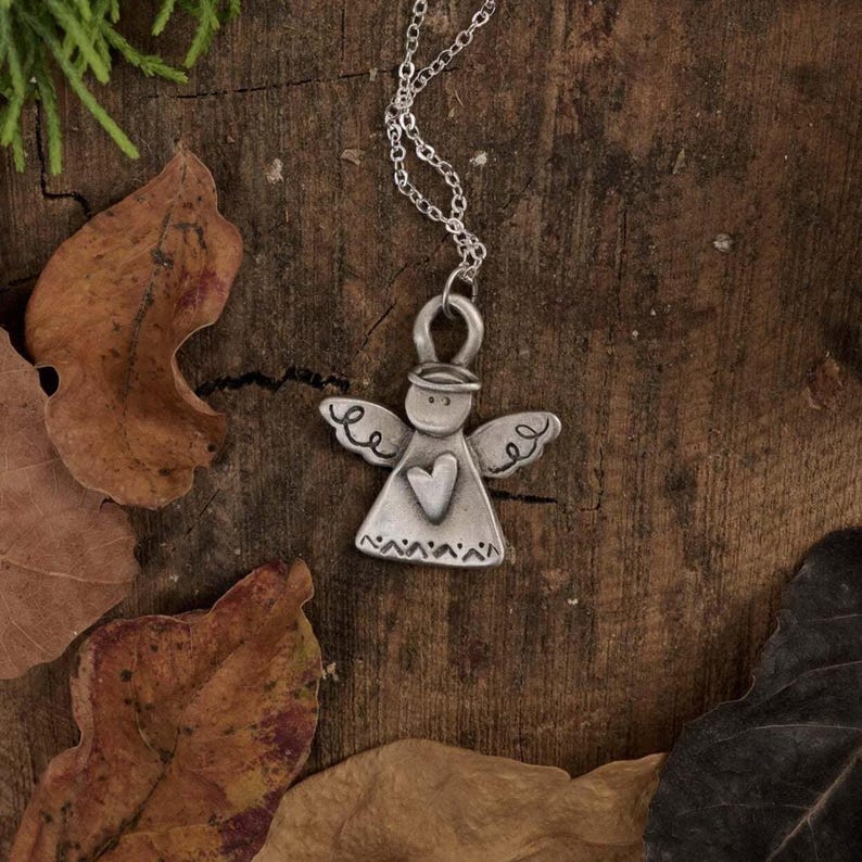 Angel Of Love Pewter Necklace by Lisa Leonard Designs Holiday Charm Jewelry image 1