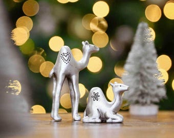 Two Wise Camels Pewter Nativity Figurine Set Christmas Nativity Accessory by Lisa Leonard Designs