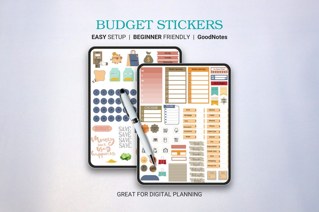 Budget Sticker Packet: Stylish Digital Planning Stickers (digital ...