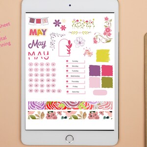 Digitala klistermärken för GoodNotes | Planer Essentials Pre-Cropped | Journal klistermärken ark