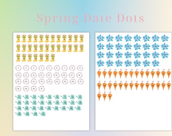 Spring Date Dots Digital Stickers