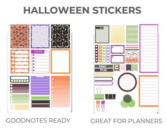Adesivi per agenda di Halloween: adesivi digitali spettrali per Goodnotes (download istantaneo)