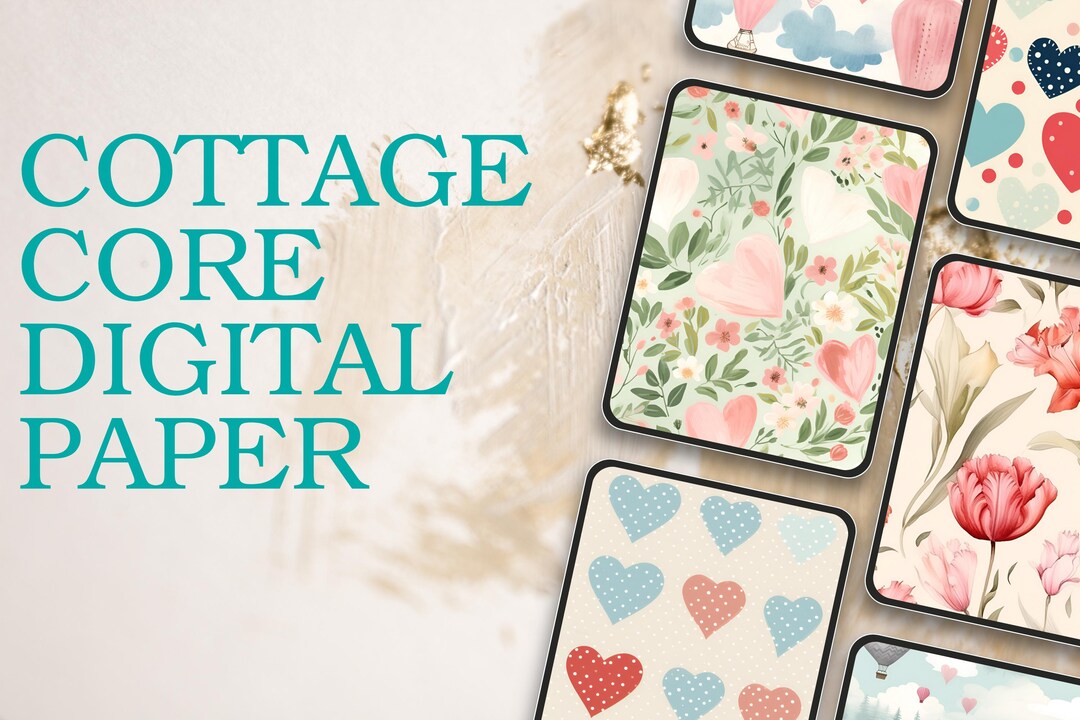 Cottage Core Floral Digital Paper: Vintage Scrapbooking (digital ...