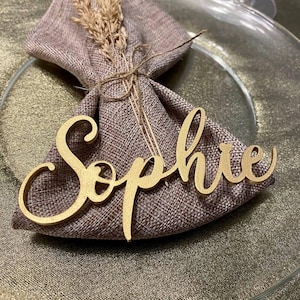 Nombres de lugares de madera personalizados / Tarjeta de lugar de boda / Configuración de lugar con nombre