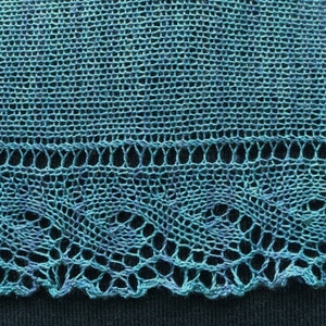 Cupric Shawl Scarf KNITTING PATTERN PDF by Christine Jones, easy lace knitting pattern, knitted sideways, lace edging, knitted lace pattern