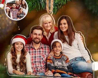 Adorno fotográfico personalizado – Recuerdo acrílico para árbol de Navidad (12 cm)