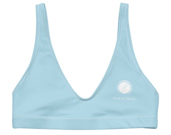 FERNCOVE Front & Back Logo Print Multi-wear Bralette in Sky