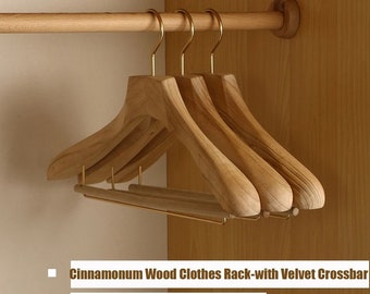 Natural Camphor Wood Coat Hanger Set - Wide Shoulder Hangers for Shirts, Jackets, Pants, Coats, Suits - Wooden Clothes Hanger Organizer